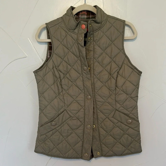 Joules Sage Vest Quilted with Enamel Snap Buttons EUC M - Picture 1 of 4
